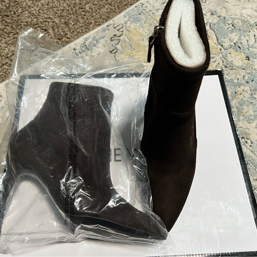 Nine West Chocolate Brown Suede Stiletto Booties